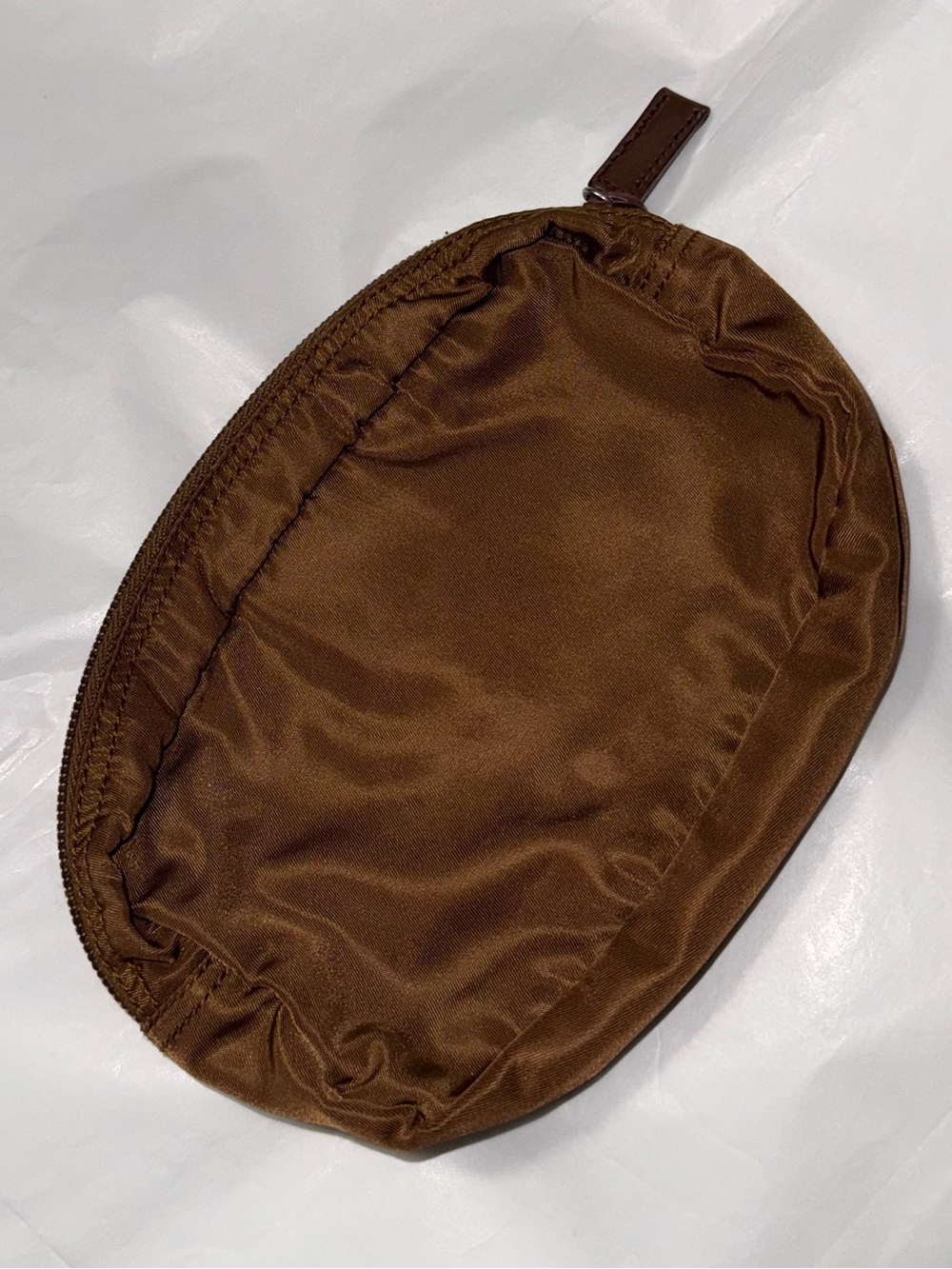Prada AUTHENTIC Vintage Nylon Brown Logo Triangle Pouch Cosmetic Case Makeup Bag - Picture 8 of 16
